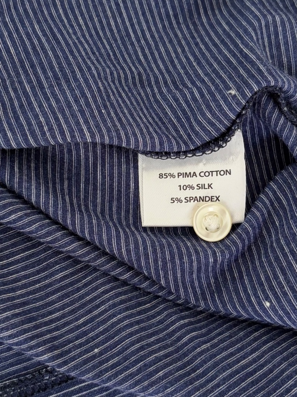 NWT Peter Millar Crown Soft Newport Navy Pinstripe Newport Polo Shirt - M - Picture 4 of 4